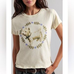 Free people fur friends Scottie dog graphic tee short sleeve top NWT